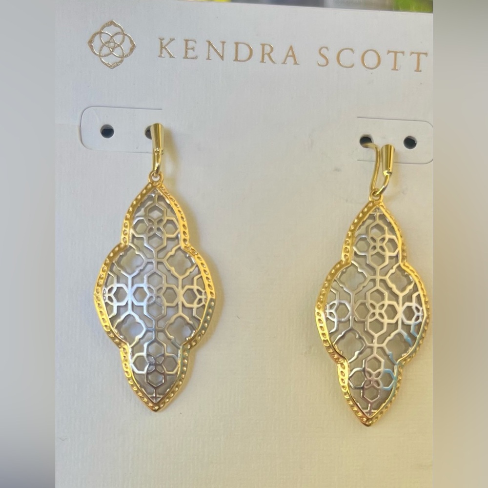 Kendra Scott Gold and Silver Filigree Earrings